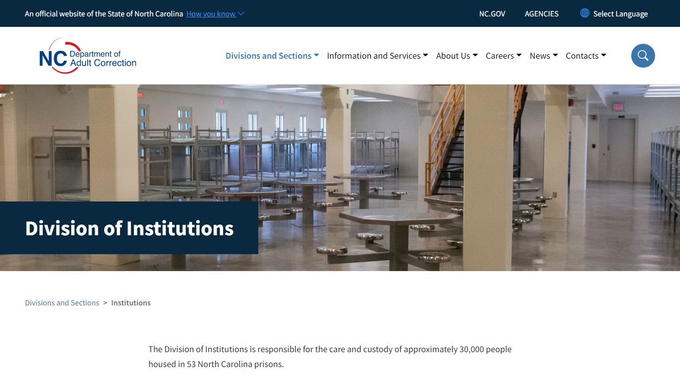 NC DAC: Division of Institutions
